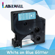 Labelwell Labeling Tape 2056086 For Dymo D1 12mm 2056086 label cassette White on Blue Glitter for Dymo LabelManager 160 Printer 2024 - buy cheap