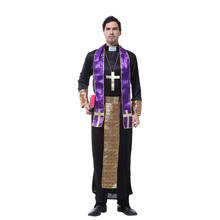 Medieval Cosplay Halloween Costumes for Men Adult Priest dress Missionary Costume Set male God Father Jesus Christian Cosplay Cl 2024 - buy cheap