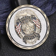 USA Police Officer Bronze Commemorative Coins ST. Michael Patron Saint Of Law Enforcement Protect Us Challenge Souvenir Gifts 2024 - buy cheap