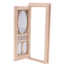 12th Dollhouse Miniature Wood External Hollow Screen Door Unpainted 2024 - buy cheap