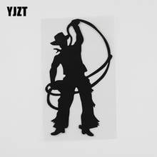 YJZT 8.3CMX14.5CM Fashion Cowboy Lasso Skills Decal Vinyl Car Sticker Black/Silver 8A-0676 2024 - buy cheap