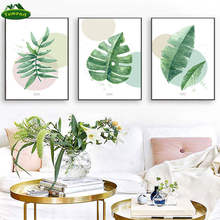 Minimalist Green Leaf Monstera Prints Poster Wall Art Canvas Painting Plant Cactus Print Pictures for Living Room Home Decor 2024 - buy cheap