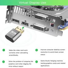 Hdmi-monitor virtual compatível 4k ddc edid manequim plug emulador edid para vídeo 1920x1080p adaptersupport display t9l9 2024 - compre barato