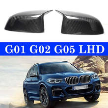 Substituição de fibra carbono espelho capa para bmw x3 g01 x4 g02 x5 g05 lhd espelho retrovisor tampas 2018 + 2024 - compre barato