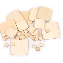 19 Sizes Square Wood Tiles Plaque Blank Unfinished Wood Pieces Decor Wooden Discs Craft Wood for DIY Scrapbooking Supplies 2024 - купить недорого