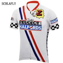 France cycling jersey white summer retro short sleeve tour bike wear old jersey road jersey cycling clothing schlafly 2024 - buy cheap