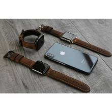 Correa de cuero marrón para Apple Watch Series 6, 5, 4, 3, 2, 1, 100%, correa para iwatch, correa para apple watch de 42mm, 4mm, 38mm y 40mm 2024 - compra barato