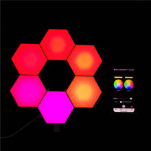 Lámpara de noche RGB con Control por aplicación inteligente para decoración de dormitorio, nueva lámpara cuántica, luz LED de noche artesanal, paneles de ensamblaje de geometría creativa 2024 - compra barato