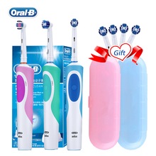 Электрическая зубная щетка Oral B Vitality , оригинальная перезаряжаемая вращающаяся зубная щетка Oral-b, умная отбеливающая щетка , сменная насадка , подарок 2024 - купить недорого