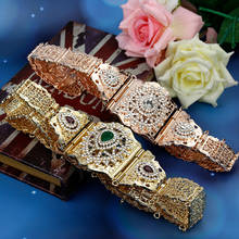 Sunspicems Chic Moroccan Belt for Women Gold Silver Color Rhinestone Waist Chain Adjustable Bridal Caftan Belt Wedding Jewelry 2024 - buy cheap