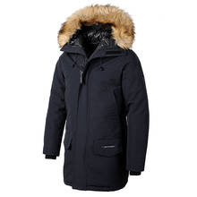 Мужское Брендовое пальто, зимняя длинная толстая хлопковая куртка-парка, мужская верхняя одежда с капюшоном и карманами, осенне-зимняя водонепроницаемая куртка-парка, мужские пальто 2024 - купить недорого