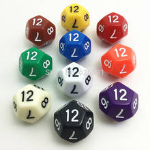 T & G-juego de dados coloridos D12, efecto opaco, Número Digital lateral 12 DnD 1-12 para juego de rol, 10 unids/set por juego 2024 - compra barato