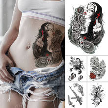 Waterproof Temporary Tattoo Stickers Nun Cross Snake Rose Peony Flower Flash Tattoos Female Cool Girl Body Art Fake Tatoo Male 2024 - buy cheap