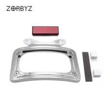 Zorbyz moldura de placa de carro curvada de alumínio cromado, suporte para harley street glide road king road glide, flhx 2014-2020 2024 - compre barato