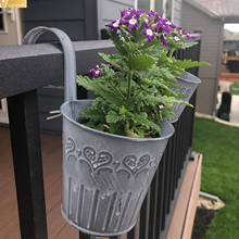 5pcs Vintage Fence Hanging Flower Pots Iron Hanging Flower Bucket With Hook Pots For Plants Home Garden Decoration 2024 - buy cheap