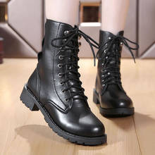 Fashion Women Boots Punk Shoes Woman Motorcycle Boots Female Winter Shoes PU Leather Ankle Boots Black Big Size 35-43 2024 - buy cheap