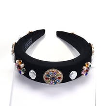 2020 Brand ZA Headband Hair Jewelry Accessories Women Luxury Vintage Palace Baroque Hairband Crystal Rhinestone Pearl Headband 2024 - buy cheap