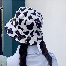 Chapéu reversível feminino, chapéu com estampa de vaca branco e preto, chapéu de pescador reversível para o verão 2024 - compre barato