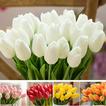 1pcs PU Artificial Tulip Fake Flower Latex Real Touch Bouquet Silk Flowers For Wedding Bridal Party Home Floral Decor Plants 2024 - купить недорого