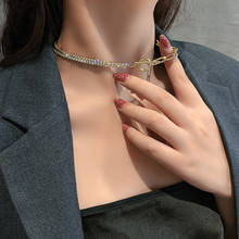 Женское геометрическое ожерелье с цирконами, корейская бижутерия, Женская цепочка на шею, чокер, ожерелья, подарок на день Святого Валентина, 2021 2024 - купить недорого