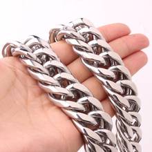 9/11/13/16/20/22mm Wide Huge Strong Men Cuban Curb Link Chain High Polished Silver Color 316L Stainless Steel Bracelet/Necklace 2024 - buy cheap