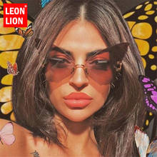Женские винтажные солнцезащитные очки LeonLion Butterfly, большие солнцезащитные очки без оправы, 2019 2024 - купить недорого