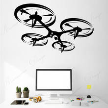 Quadcopter drone uav adesivo de parede para decoração de casa, de vinil, removível e autoadesivo murais para meninos, decalques de quarto 4405 2024 - compre barato