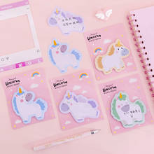 Bloc de notas adhesivas de unicornio para niños, libreta Kawaii, planificador, papel adhesivo para regalo, papelería coreana, suministros escolares de oficina 2024 - compra barato