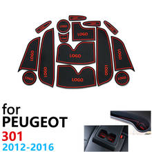Anti-Slip Rubber Cup Cushion Door Groove Mat for Peugeot 301 pre-facelift 2013~2016 2014 2015 15Pcs Car Stickers Accessories 2024 - buy cheap