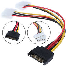 15Pin SATA male to double 4 pin molex female ide hdd power harddrive cable 2024 - buy cheap