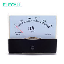 Elecall amperímetro analógico medidor de corrente dc, cabeça mecânica 44c2 500ua 2024 - compre barato