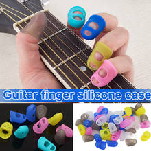 Protectores de dedos de silicona para guitarra eléctrica, 5 tamaños nuevos, ukelele, pequeño, mediano y grande 2024 - compra barato