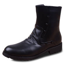 Мужские теплые ботинки из натуральной кожи, с меховой подкладкой 2024 - купить недорого