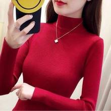 2021 Autumn Winter Knitted Sweater Pullovers Turtleneck Sweater for Women Long Sleeve White Black Soft Female Jumper Clothing 2024 - buy cheap