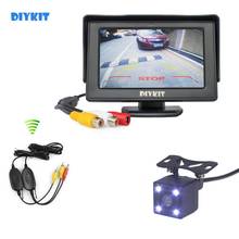 Diykit 4.3 Polegada monitor do carro de vídeo + hd led câmera do carro vista traseira sistema segurança estacionamento sem fio invertendo sistema kit 2024 - compre barato