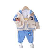 New Spring Autumn Baby Girl Clothes Fashion Children Boys Hooded Jacket T Shirt Pants 3Pcs/sets Toddler Tracksuits Kids Clothing 2024 - buy cheap