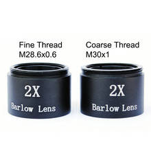 1.25inch 2X Barlow Lens Eyepiece-end Use Aluminium Body Optocal Glass Lens for Astronomical Telescope 2024 - compre barato