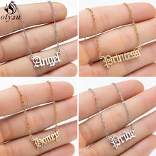 Fashion Gold Babygirl Letter Necklace Egirl Stainless Steel Old English Font Nameplate Necklaces Angel Necklace for Sister Gift 2024 - buy cheap