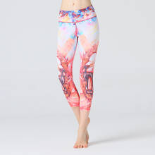Women Yoga Pant Printed High Waist 3/4 Length Fitness Legging Quick Dry Gym Slim Trousers Elastic Capris Dance Tights Sports 2024 - buy cheap