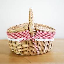 Country Style Wicker Picnic Basket Camping Basket With Lid Handle And Liners For Picnics Party Barbecue Food Fruit Picnic Basket 2024 - buy cheap