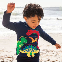 Meninos de manga comprida t camisas de algodão animais impresso crianças roupas outono blusa bebê meninos t camisas dinossauro topos 2024 - compre barato