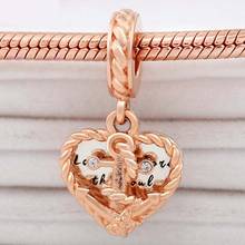 Original Rose Rope Heart & Love Anchor Pendant Beads Fit 925 Sterling Silver Bead Charm Bracelet Bangle Diy Jewelry 2024 - buy cheap