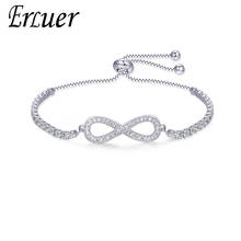 ERLUER Cute Luxury Sliver  Bracelets For Women Cubic Zirconia Adjustable 8 Shape Charm Bracelets Girl Party Gift Jewelry 2024 - buy cheap