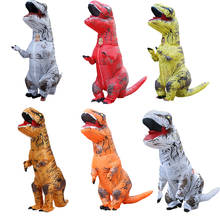 Halloween Cosplay Costume for Adult Kids Dinosaur Inflatable Costumes Blow Up T-rex Mascot Party Role Play Disfraces 2024 - buy cheap