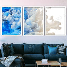 Juego de 3 impresiones de arte de pared abstracto, pintura azul y blanca, imagen de salpicaduras, impresión contemporáneo, póster de pared de galería, Decoración, regalo 2024 - compra barato