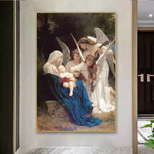 Retrato de Song of the Angel, William Adolphe, famosa pintura al óleo sobre lienzo, carteles de arte Pop e impresiones, imagen de pared para sala de estar 2024 - compra barato