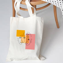 Bolso grande de lona para mujer, bolsa de compras de tela ecológica, plegable y reutilizable, estilo coreano, ideal para la playa 2024 - compra barato