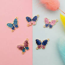 10pcs Glitter Enamel Butterfly Charms Connector Sparkling Insect Butterfly Pendants For Jewelry Making Earring Accessories FX472 2024 - buy cheap