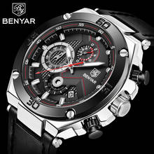 BENYAR Top Brand Fashion Male watch 30M Waterproof Sports Quartz Watch Leather Military Chronograph Watch for Men reloj hombre 2024 - buy cheap