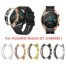 Capa macia e protetora para relógio, capa tpu para soft watch gt 2 com revestimento de proteção para relógio com película de quadro para huawei gt 46mm 2024 - compre barato